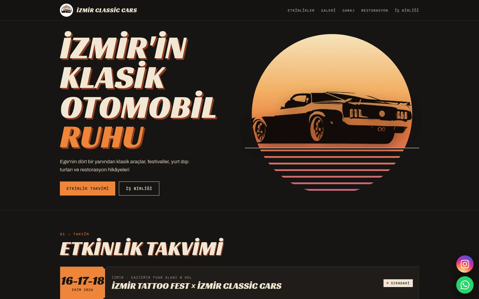 İzmir Classic Cars — Canlı proje