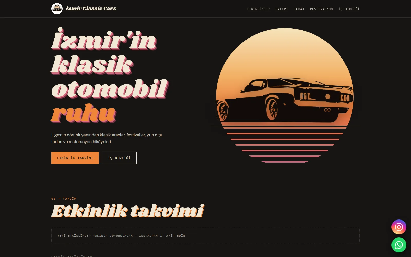 İzmir Classic Cars — Canlı proje